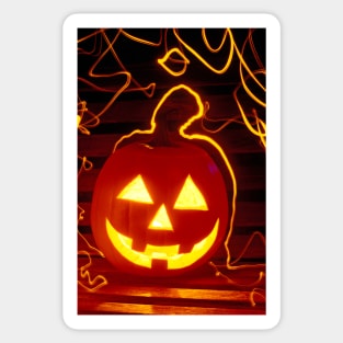 Carved pumpkin smiling Sticker